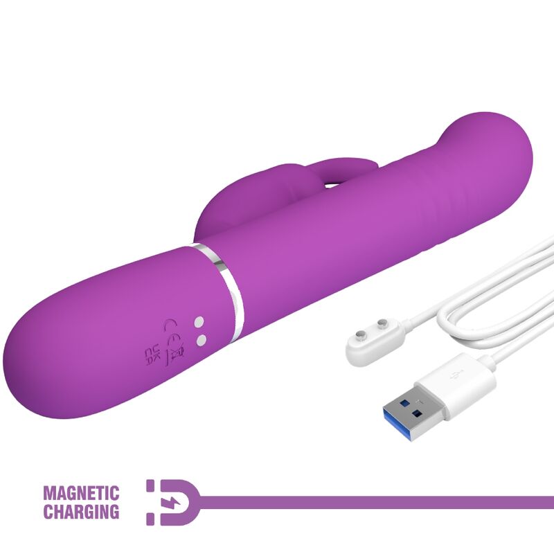 PRETTY LOVE - COALE VIBRATEUR MULTIFONCTIONNEL LAPIN VIOLET 4 EN 1
