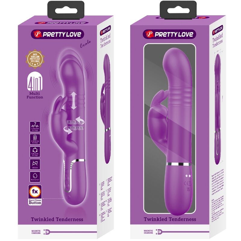 PRETTY LOVE - COALE VIBRATEUR MULTIFONCTIONNEL LAPIN VIOLET 4 EN 1