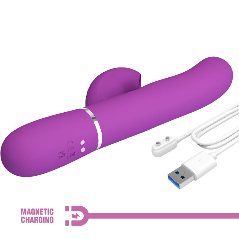 PRETTY LOVE - PERLITA 3 IN 1 MULTIFUNCTIONAL PURPLE RABBIT VIBRATOR
