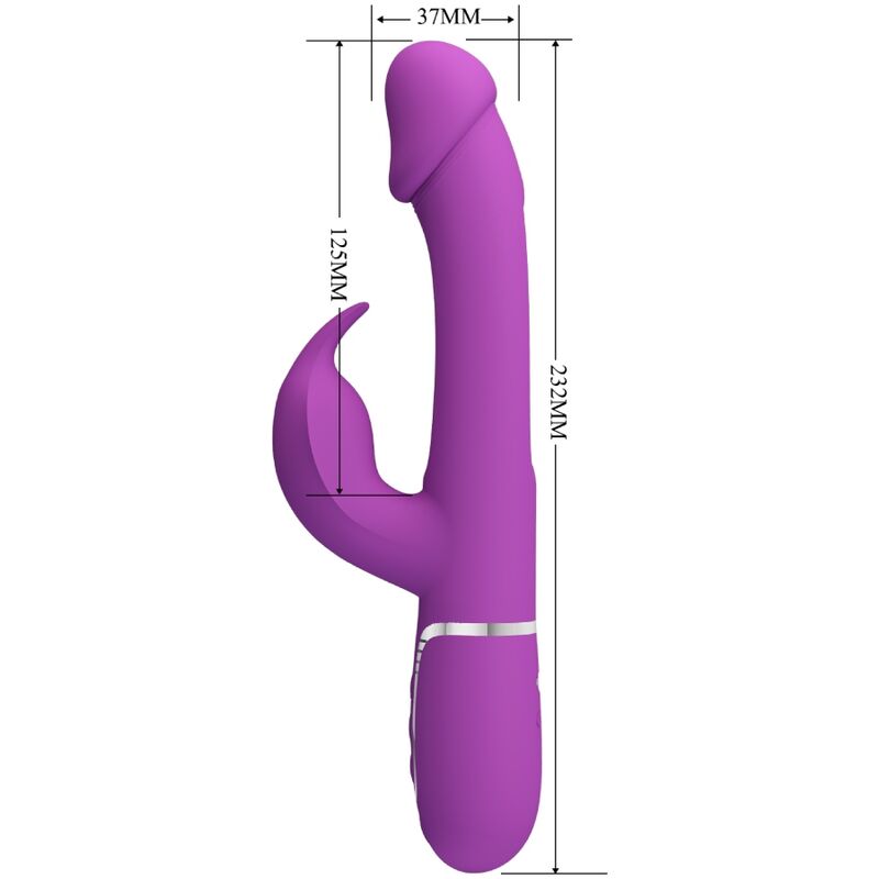 PRETTY LOVE - KAMPAS 3 IN 1 MULTIFUNCTIONAL PURPLE RABBIT VIBRATOR