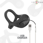 INTENSE - ALEX DOUBLE COCK RING VIBRATOR 10 VIBRATIONS BLACK