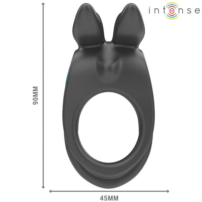 INTENSE - SAM DOUBLE COCK RING VIBRATOR 10 VIBRATIONS BLACK