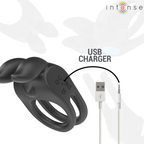 INTENSE - SAM DOUBLE COCK RING VIBRATOR 10 VIBRATIONS BLACK