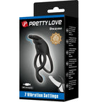 PRETTY LOVE - SETH ANNEAU VIBRANT DOUBLE LAPIN 7 VIBRATIONS NOIR