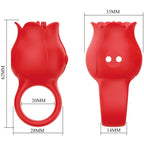 PRETTY LOVE - JAE ROSE-SHAPED FINGER VIBRATOR 10 VIBRATIONS RED
