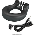 PRETTY LOVE - DAHLIA VIBRATING RING + 12-VIBRATION CLITORAL STIMULATOR BLACK