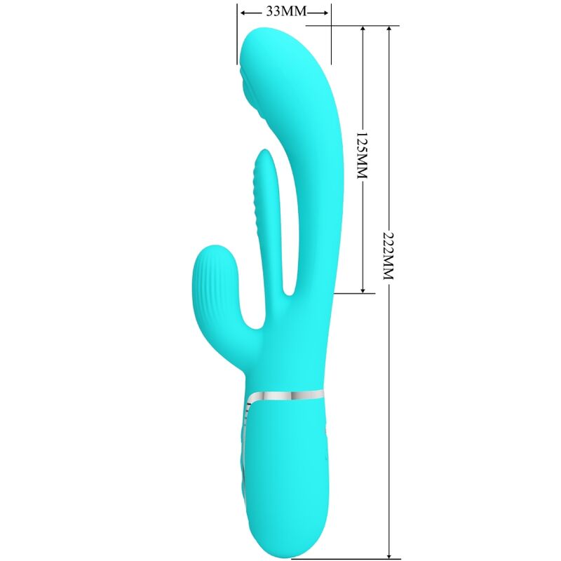 PRETTY LOVE - SHANIA TRIPLE RABBIT 3-IN-1 MULTIFUNCTIONAL VIBRATOR BLUE