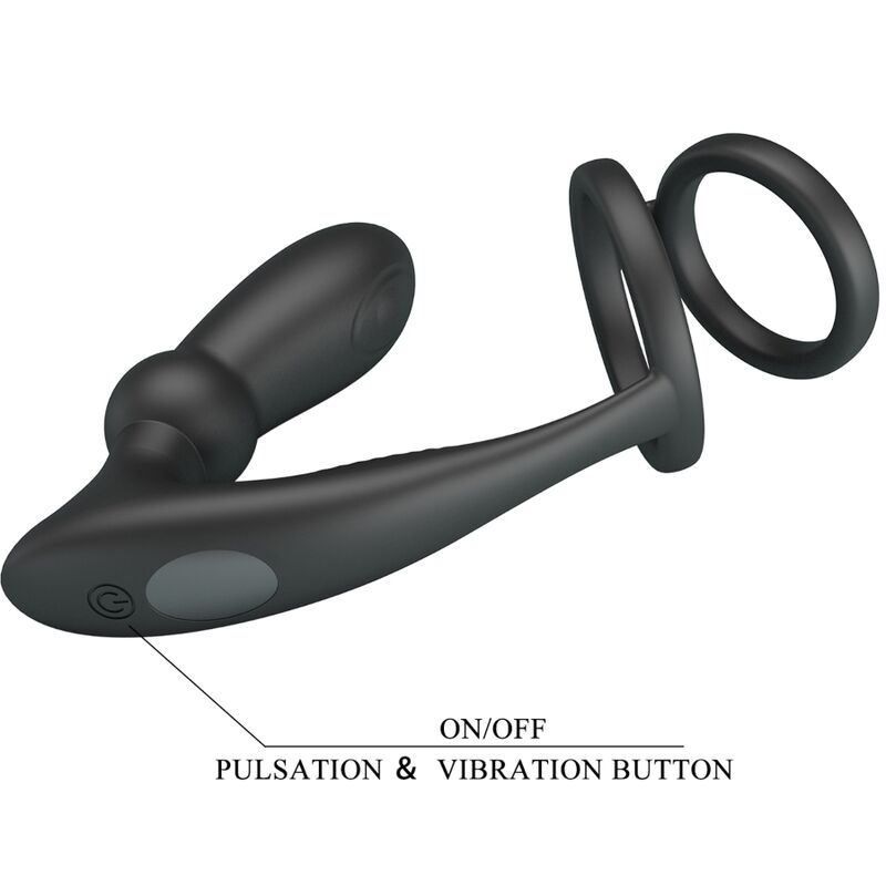 PRETTY LOVE - Anneau pénien EMONI + Plug Black Butter à 12 vibrations