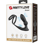 PRETTY LOVE - Anneau pénien EMONI + Plug Black Butter à 12 vibrations