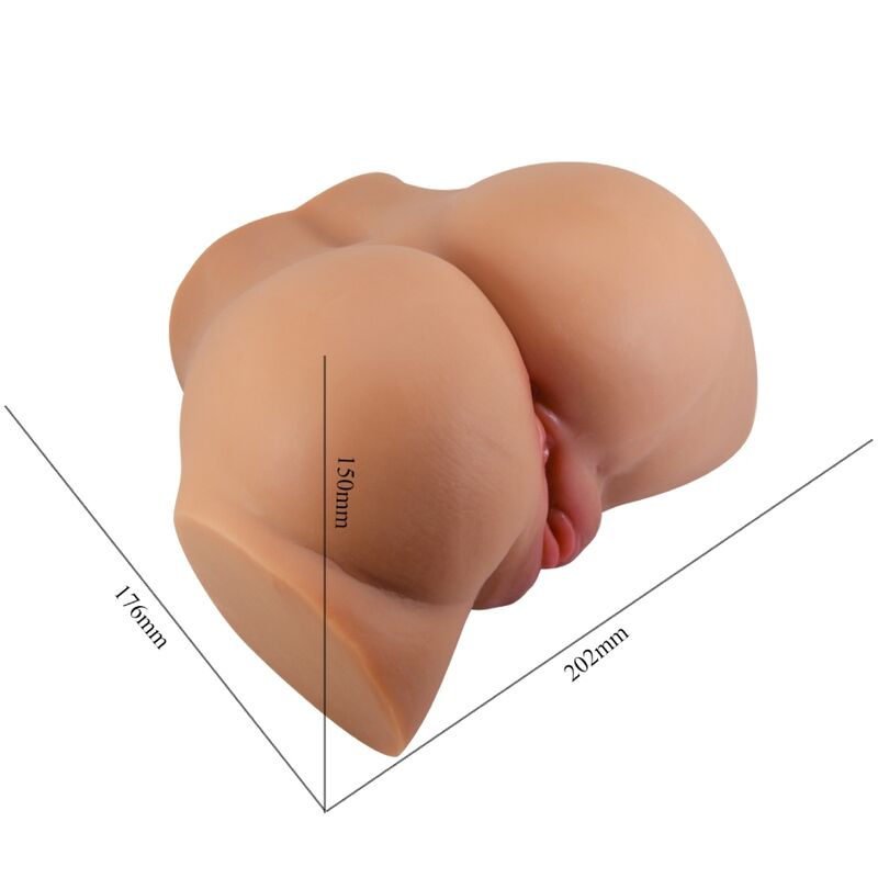 CRAZY BULL - EMILIA VIBRATEUR ASS AVEC VAGIN ET ANUS RÉALISTES, TÉLÉCOMMANDE FLESH