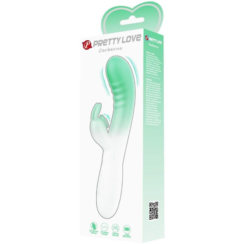 PRETTY LOVE - CERBERUS RABBIT VIBRATOR 30 VIBRATIONS GREEN