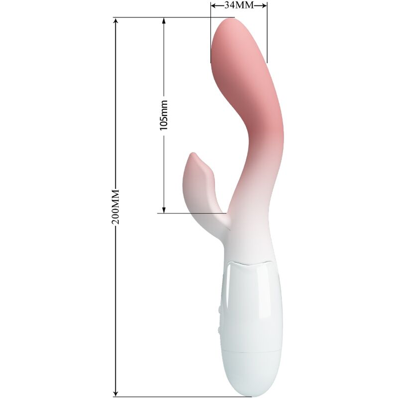 PRETTY LOVE - VIBRATEUR POINT G + STIMULATEUR CLITORIAL 30 VIBRATIONS ROSE