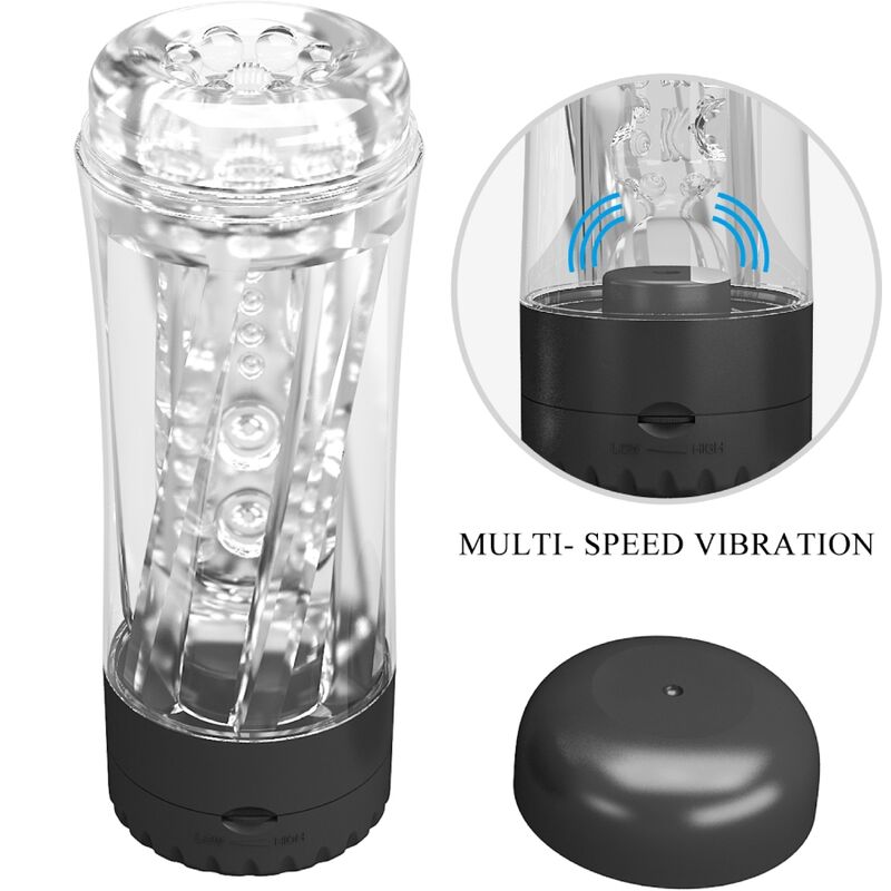 PRETTY LOVE - TAMARA MALE MASTURBATOR MULTI-SPEED VIBRATOR BLACK