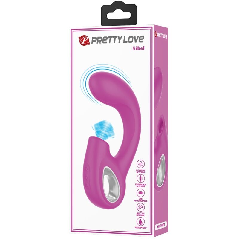 PRETTY LOVE - SIBEL VIBRATEUR POINT G + STIMULATEUR CLITORIAL 10 VIBRATIONS VIOLET