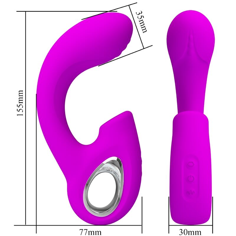 PRETTY LOVE - SIBEL VIBRATEUR POINT G + STIMULATEUR CLITORIAL 10 VIBRATIONS VIOLET