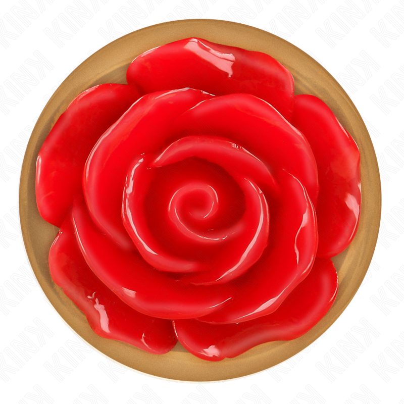 KINK - ROSE GOLD BUTT PLUG WITH RED ROSE M