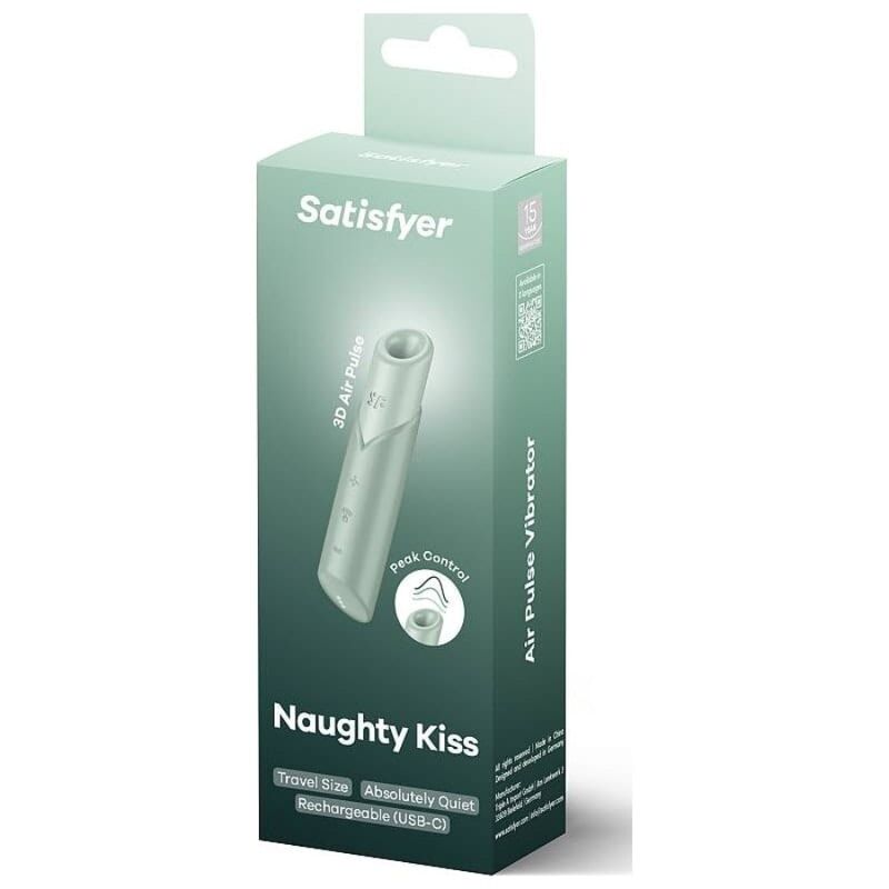 SATISFYER - NAUGHTY KISS WAVE CLITORAL STIMULATOR AQUAMARINE