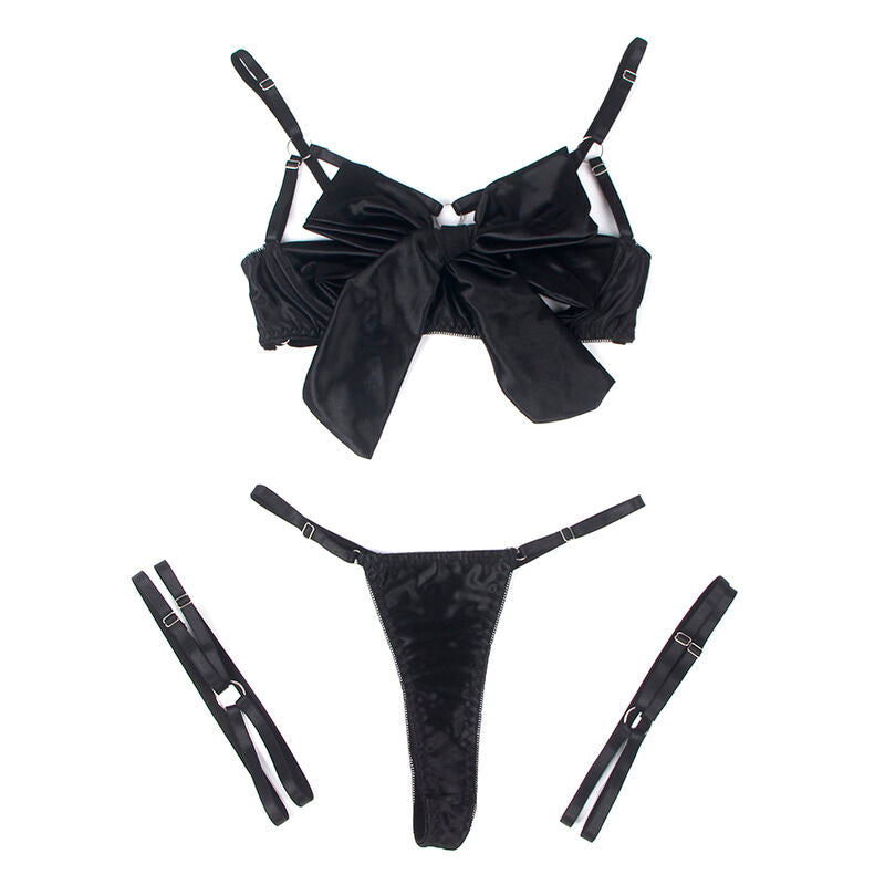 SUBBLIME - 955205 COMPLETE BRA WITH BLACK ADJUSTABLE BOW L/XL