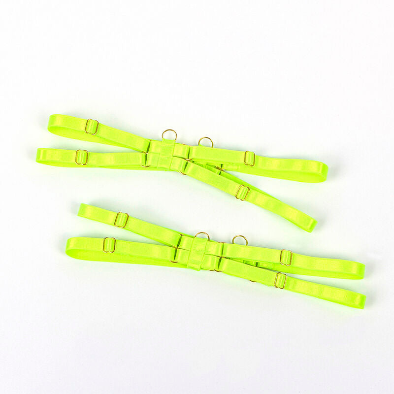 SUBBLIME - 955274 FLUORESCENT GREEN BRA SET WITH NECKLACE AND LEG DETAILS S/M