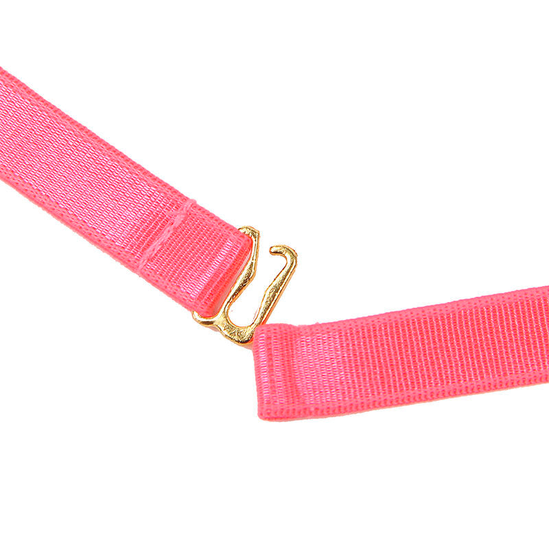SUBBLIME - 955298 COMPLETO REGGISENO CON COLLANA E DETTAGLI GAMBA ROSA FLUO S/M
