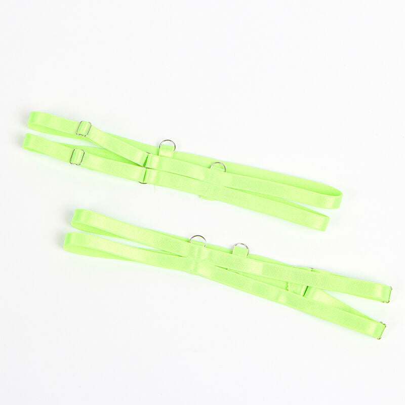 SUBBLIME - 955311 COMPLETE BRA WITH LACE AND GARTER LINES GREEN AND BLUE S/M