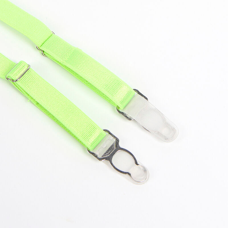 SUBBLIME - 955328 COMPLETE BRA WITH LACE AND GARTER LINES GREEN AND BLUE L/XL