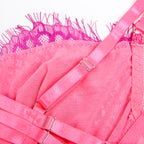 SUBBLIME - 955359 COMPLETO REGGISENO CON PIZZO E GIACCHETTI ROSA E VIOLA S/M