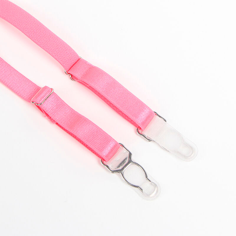 SUBBLIME - 955366 COMPLETO REGGISENO CON PIZZO E LINEE DI GIARRETTIERA ROSA E VIOLA L/XL