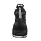 SUBBLIME - 955489 HIGH-NECK DRESS WITH TRANSPARENT INSERT BLACK L/XL