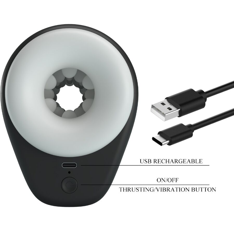 PRETTY LOVE - DJ GIRL MASTURBATEUR HOMME AVEC VIBRATION 5 RÉGLAGES NOIR