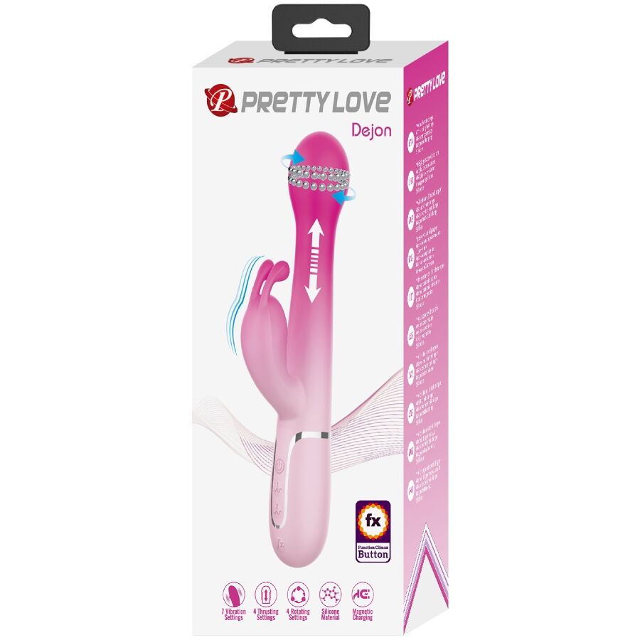 JOLI AMOUR - DEJON VIBRATEUR LAPIN ROSE MULTIFONCTIONNEL 3 EN 1