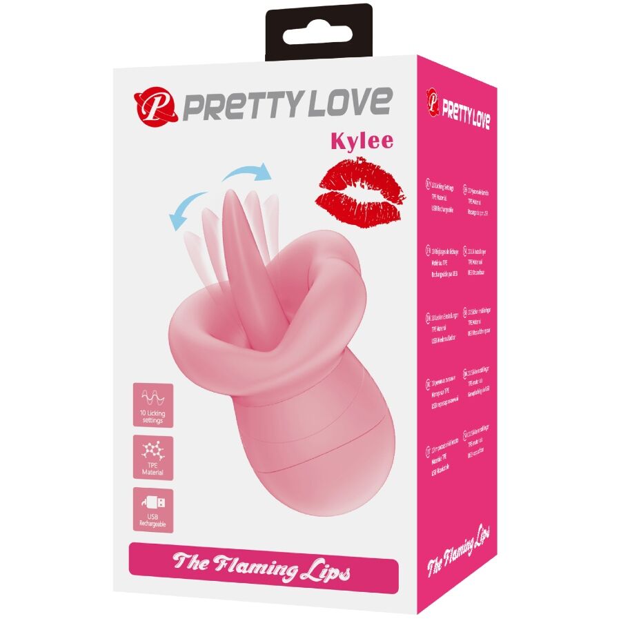 PRETTY LOVE - KYLEE 10-VIBRATION TONGUE CLITORAL STIMULATOR, NUDE PINK