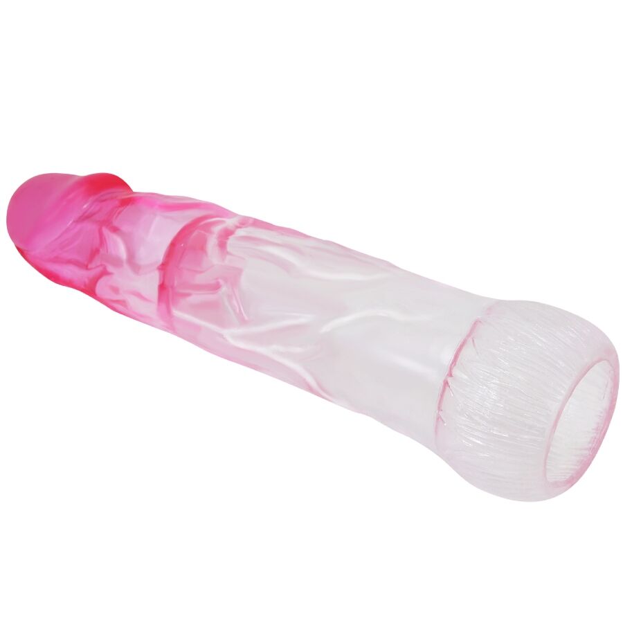 PRETTY LOVE - REALISTIC BLACK 6CM PINK PENIS ENLARGEMENT SHEATH