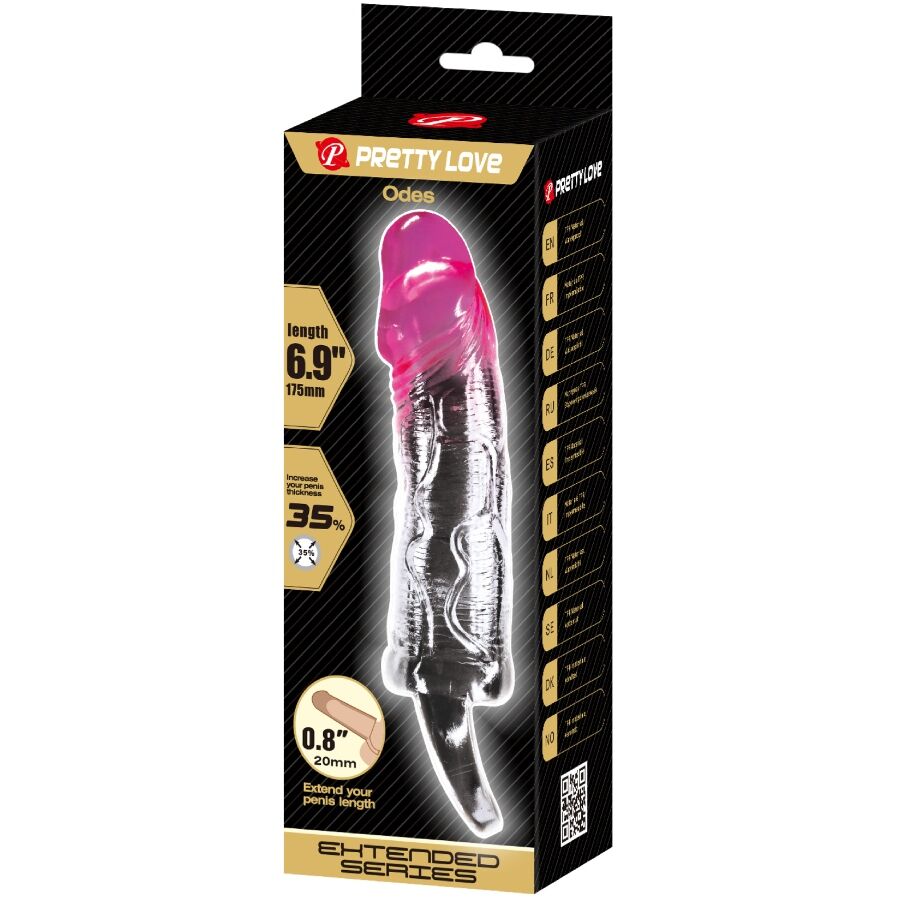 PRETTY LOVE - ODES REALISTIC 2 CM PINK PENIS ENLARGEMENT SHEATH