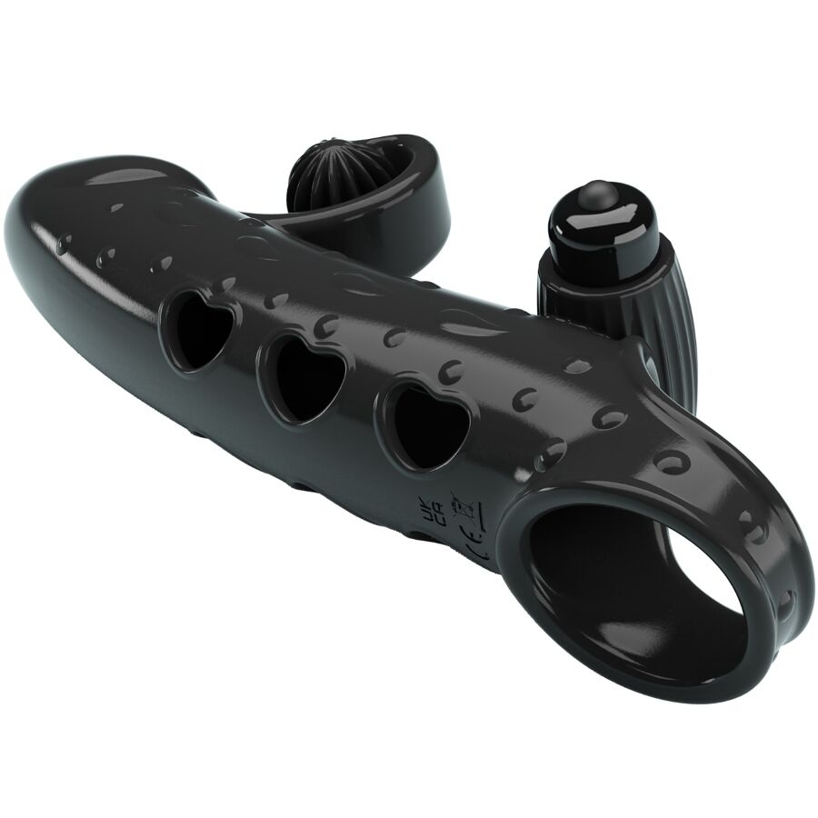 ROMANCE - BLACK VIBRATING PENIS SHEATH