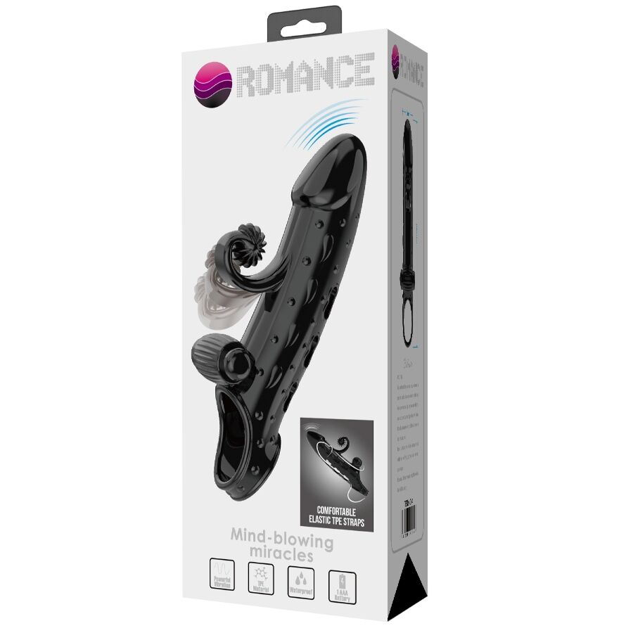 ROMANCE - BLACK VIBRATING PENIS SHEATH