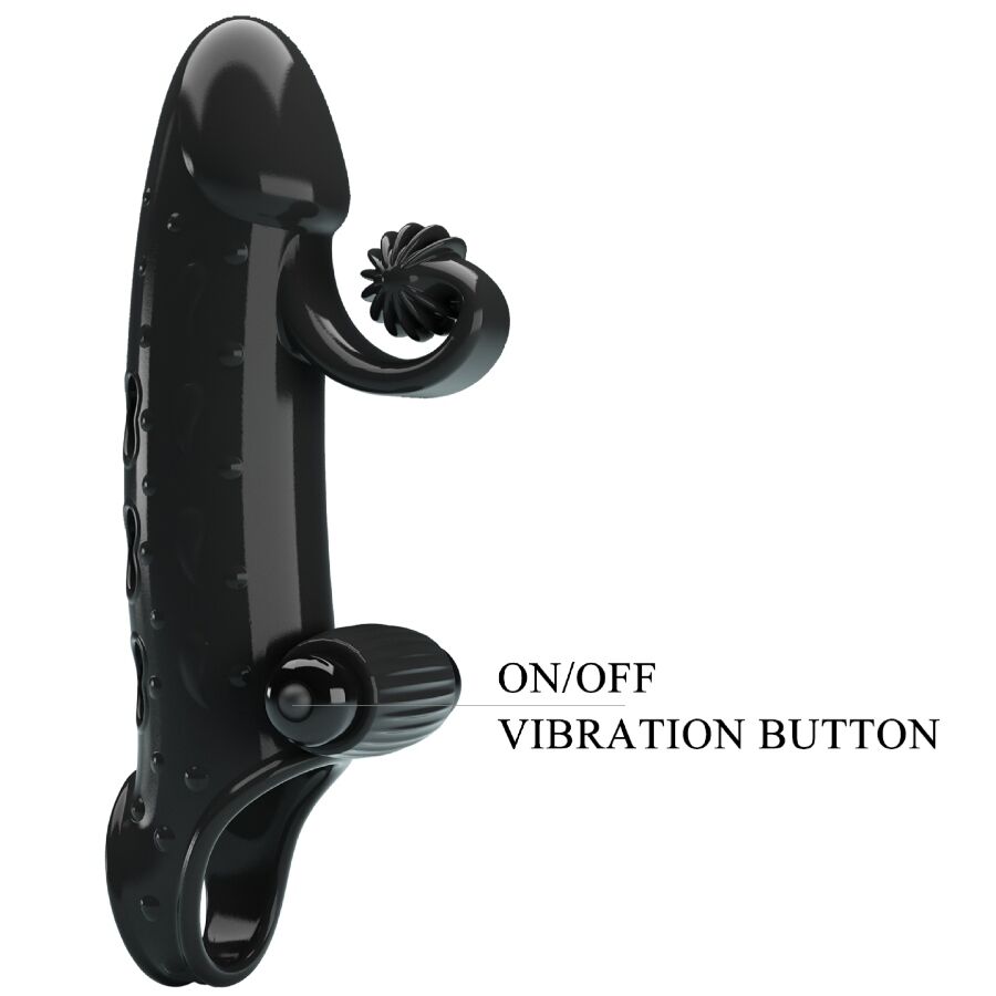 ROMANCE - BLACK VIBRATING PENIS SHEATH