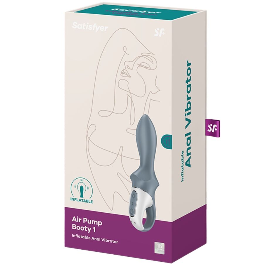 SATISFYER - VIBRATEUR ANAL GONFLABLE À POMPE À AIR BOOTY 1 GRIS
