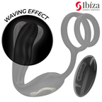 IBIZA - WIGGLE REMOTE CONTROLLED ROTATING BUTTER PLUG WITH PERINEAL VIBRATION AND PENIS EXTENSION RINGS