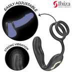 IBIZA - WIGGLE REMOTE CONTROLLED ROTATING BUTTER PLUG WITH PERINEAL VIBRATION AND PENIS EXTENSION RINGS