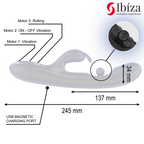 IBIZA - POWERFUL RABBIT VIBRATOR WITH ROTATING MASSAGE PEARL
