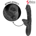 IBIZA - VIBRATORE E STIMOLATORE CLITORIDEO CON EFFETTO MORSO E ROTAZIONE