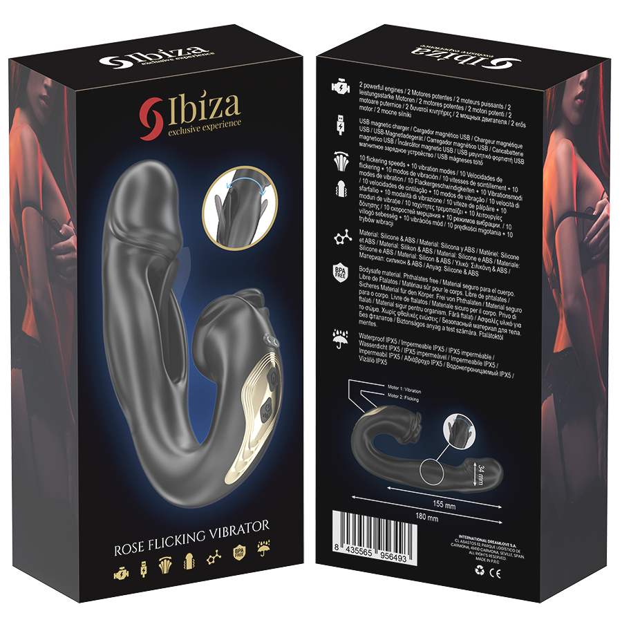 IBIZA - VIBRATEUR ROSE ET STIMULATEUR CLITORIAL