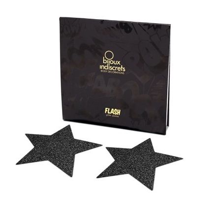 JEWELRY - BLACK STAR FLASH DISCREET NIPPLE CAPS