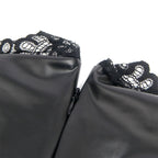 SUBBLIME - 957544 ROBE EN CUIR AVEC COL EN DENTELLE NOIRE TAILLE S/M