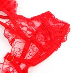 SUBBLIME - 957506 ENSEMBLE SOUTIEN-GORGE ET PORTE-JARRETELLES EN DENTELLE ROUGE S/M