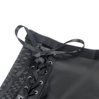 SUBBLIME - 957582 BLACK LEATHER BRA AND SKIRT SET S/M