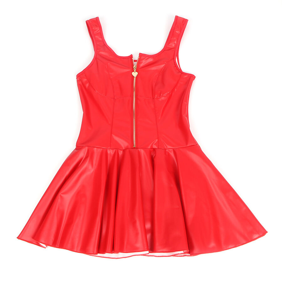 SUBBLIME - 957681 ROBE EN CUIR ROUGE À FERMETURE ÉCLAIR CŒUR S/M