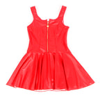 SUBBLIME - 957681 RED HEART ZIP-UP LEATHER DRESS S/M