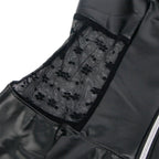 SUBBLIME - 957704 BLACK LACE ZIPPER LEATHER DRESS S/M